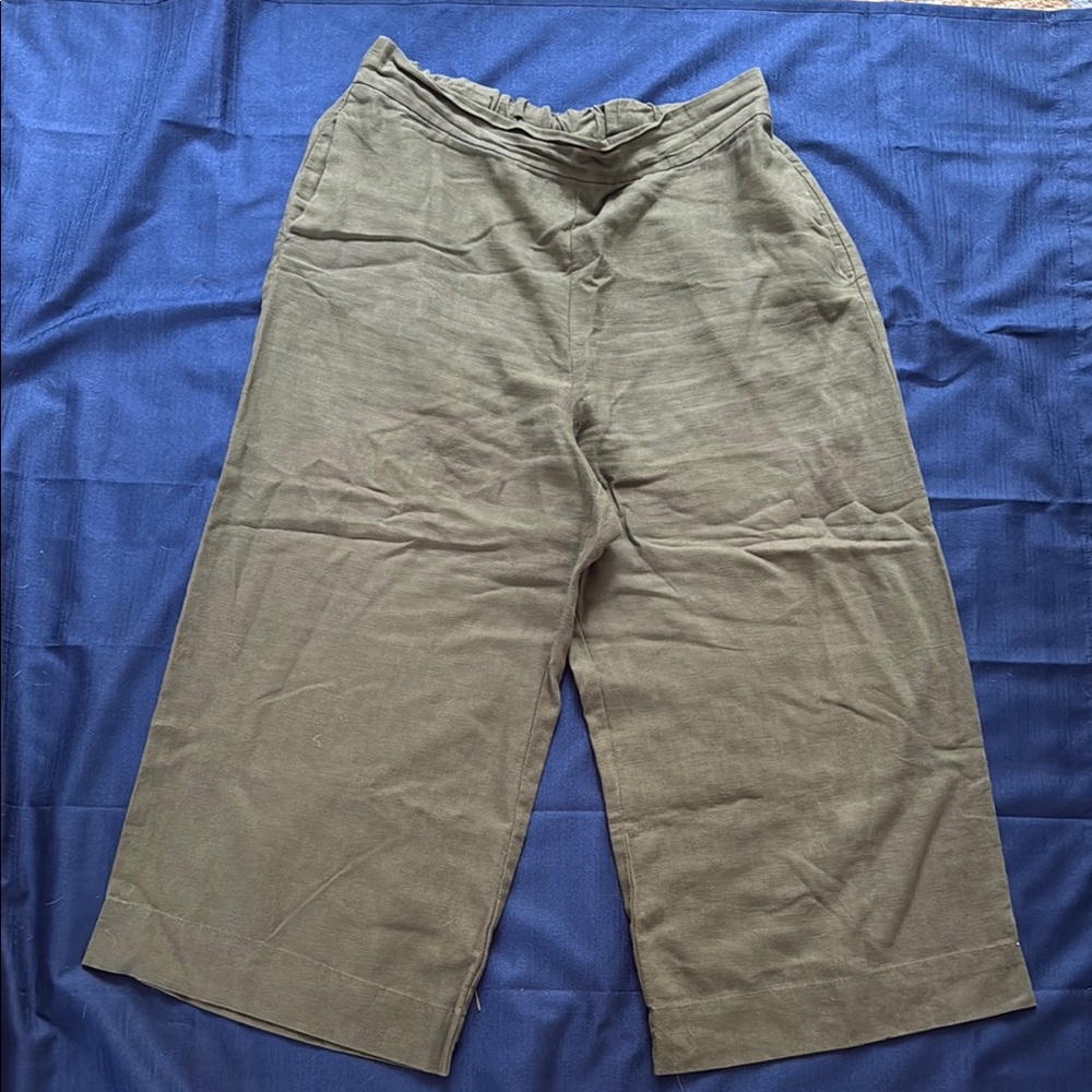JCrew Point Sur 
Women's Olive Green wide leg Pants
